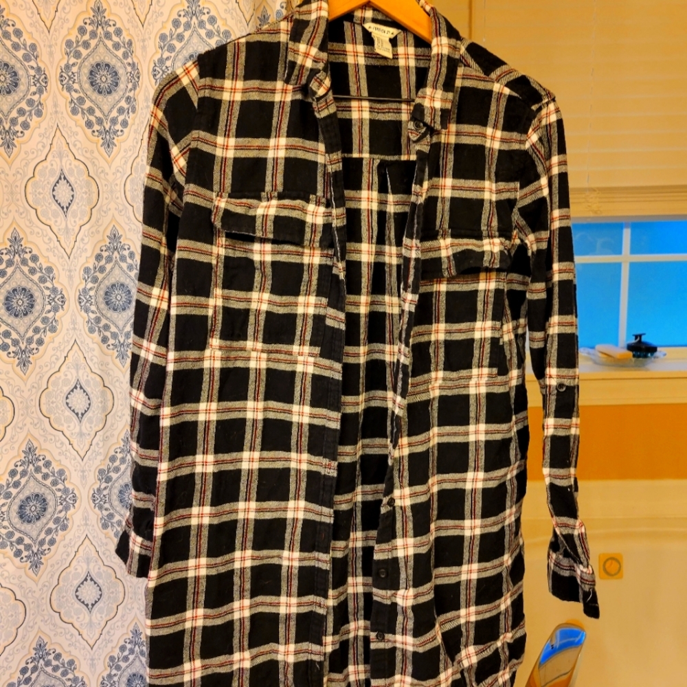Flannel dress button up
